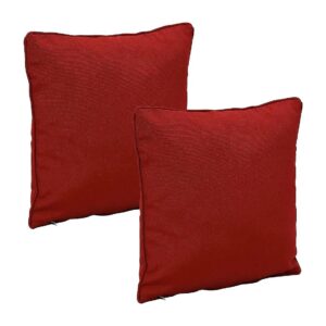 2 Red Square Throw Pillows with Polyester Covers and Filling