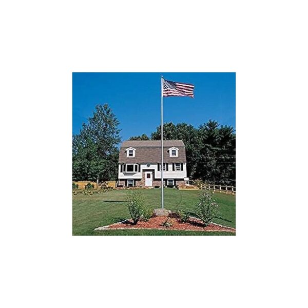 20 Foot Anodized Flagpole withLocking Sections and Star-Embroidered Flag