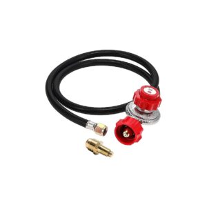 20 PSI Propane Regulator with Type-1 QCC-1 Connection and Red Knob for Propane Tanks