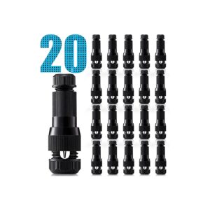 20 Pack Black Brass Cable Connectors, Garden Pathway Lights