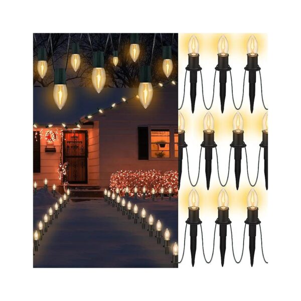 20 Pack LED Pathway Lights 2ft Warm White for Outdoor Christmas Decor