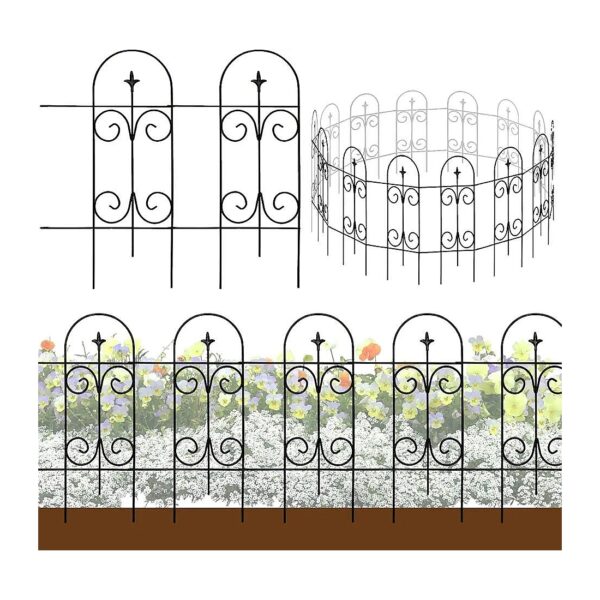 20 ft Long Metal No-Dig Fence for Yard Landscape Edging and Garden Borders