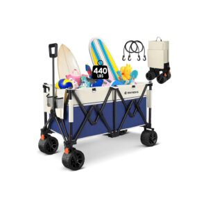 200L Capacity Folding Wagon with Double Bearing Design and Wide Wheels