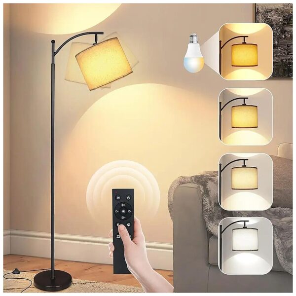 2024 LED Floor Lamp for Bedroom and Office with Remote Control and Adjustable Shade