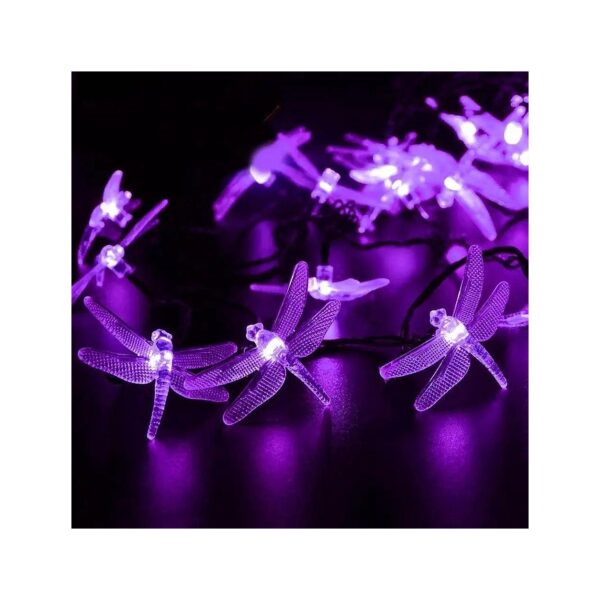 20FT Purple LED Solar String Lights with 8 Modes for Outdoor Decorations