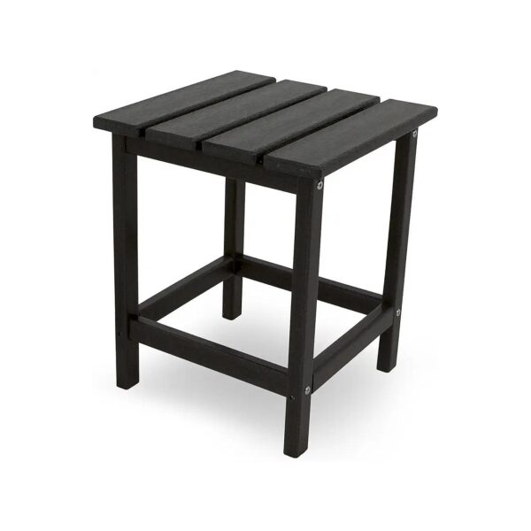 20Year Warrantied Black Plastic Resin Side Table for IndoorOutdoor Use and Durable Decor