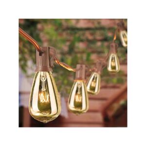 20ft Vintage Edison Bulb String Lights Brown Wire Outside Patio Garden Backyard Party