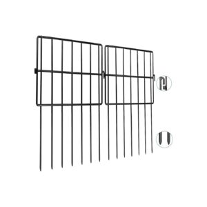 22ft Metal Animal Barrier Fence, No Dig, 5inch Gap, Black Color, Decorative Design