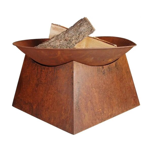 22x22 Rust Fire Bowl with Sturdy Stainless Steel Base