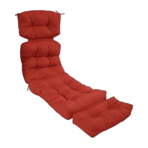 23 x 75 inches Red Olefin Tufted Outdoor Chaise Lounge Chair Cushion with Polyester Fill