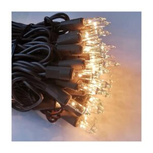 23Ft Incandescent Waterproof Clear Mini Brown Wire Christmas String Lights UL Approved