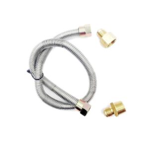 24" Stainless Steel Propane Gas Flex Line for Fire Pit and Fireplace