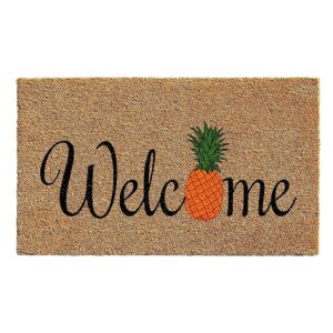 24 x 36 Inch Coir Doormat with Pineapple Design and Vinyl Backing