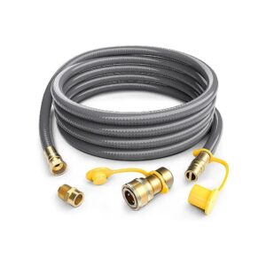 24FT 1/2'' Natural Gas Hose for Outdoor Gas Appliances and Home/RV Systems