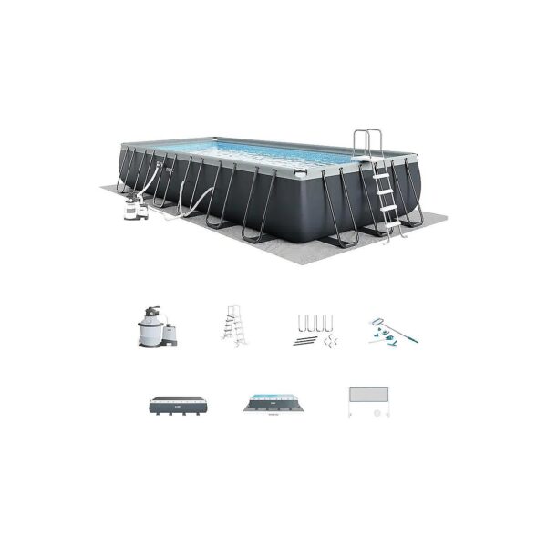 24x12x52-Inch Ultra-Durable Above Ground Pool with Saltwater System and Filter