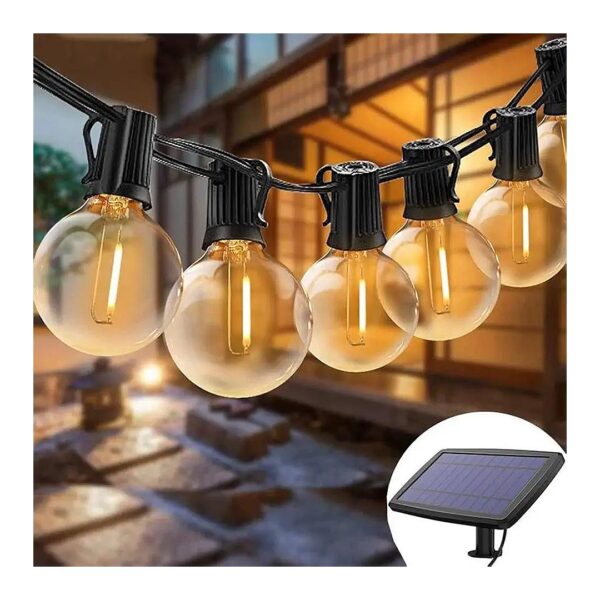 25 Bulb Solar String Lights Waterproof LED Party Lighting for Deck Yard Tent Cafe Gazebo