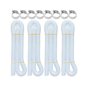 25 x 59 Inch Pool Hoses for Above Ground Pools with 8 Metal Clamps