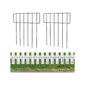 25-Pack Metal Garden Fences for Dog and Rabbit Proofs plus Ground Stakes