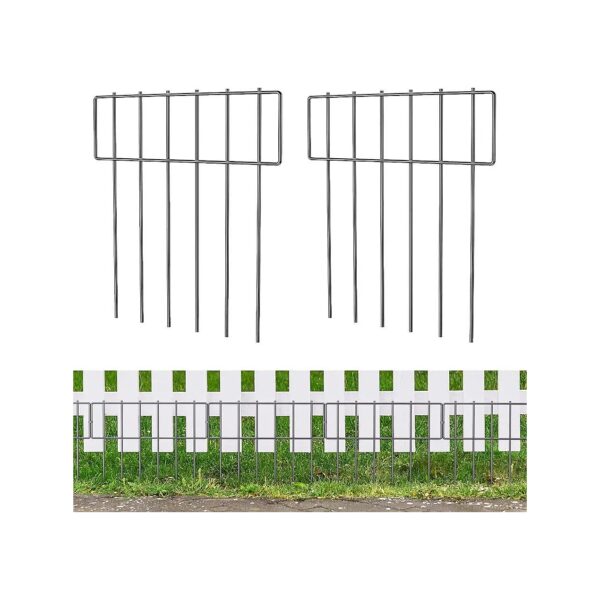 25-Pack Metal Garden Fences for Dog and Rabbit Proofs plus Ground Stakes