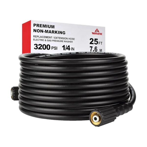 25ft Gas Power Pressure Washer Hose with 3200 PSI Maximum Pressure