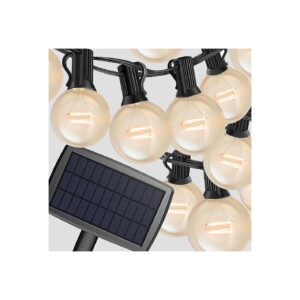 27 Ft Solar String Lights with 25 LED Bulbs for Patio Yard Tent Market Cafe Porch Party