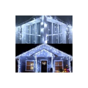 29ft White LED Christmas Icicle Lights with 8 Modes and Connectable for Wedding