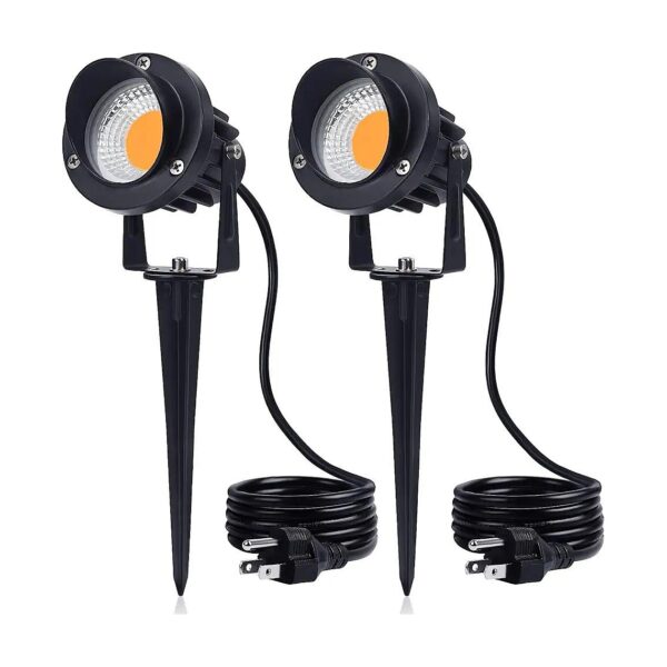 2-Pack 15W LED Landscape Lights with 120V AC Waterproof Design for Wide Outdoor Use