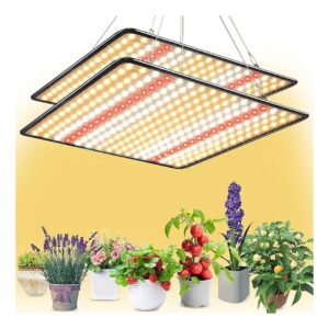 2-Pack 200W LED Grow Lamps for Indoor Plant Growing Full Spectrum Light