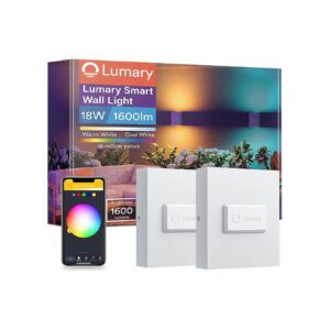 2-Pack Adjustable LED Smart Wall Lights with 2700k-6500k Color Temperature Options