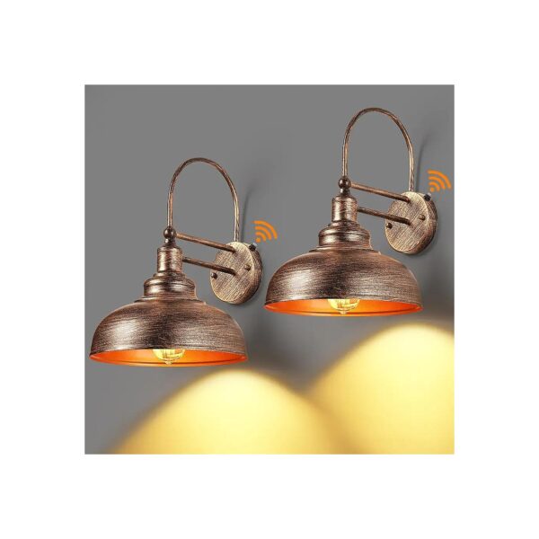 2-Pack Dusk to Dawn Bronze Outdoor Lighting for Garage, House, or Barn with E26 Base