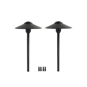 2-Pack G4 LED Bulb Replacement Cast Aluminum Low Voltage Pathway Lights with Black Finish