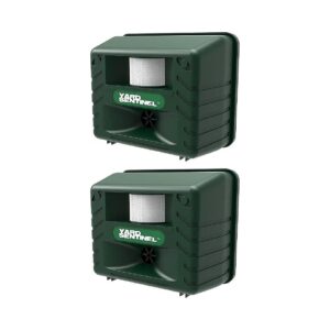 2-Pack Green Ultrasonic Animal Repeller with 15-18 kHz Sound Frequency