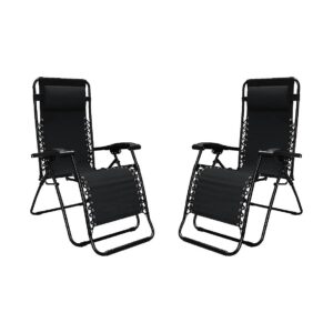 2-Pack Infinity Zero Gravity Chairs with Textilene Fabric and Durable Frame