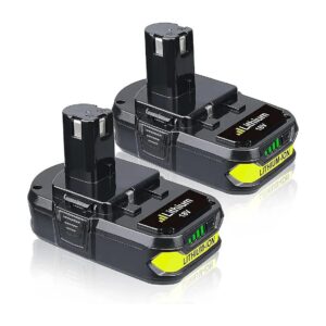 2Pack Ryobi 18V Replacement Batteries with LED Indicator for Power Tools