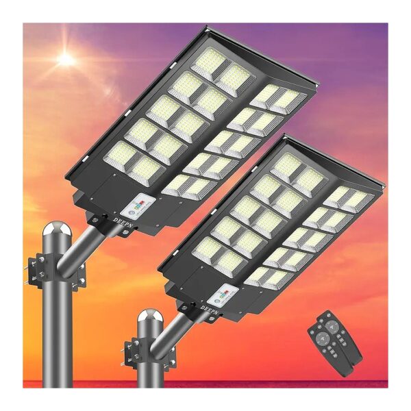 2-Pack Solar Flood Lights for Large Outdoor Areas