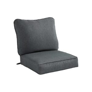 2-Piece Deluxe Deep Seat Cushion Set in Graphite for Outdoor Furniture