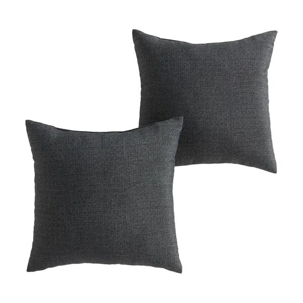 2-Piece Graphite Square Outdoor Throw Pillow Set with Polyfiber Fill