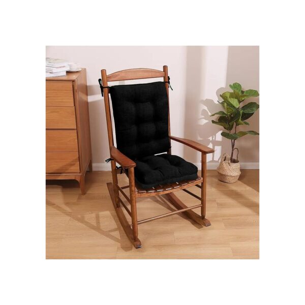 2-Piece Rocking Chair Cushion Set with Tufted Comfortable Cushions and Non-Slip Backing