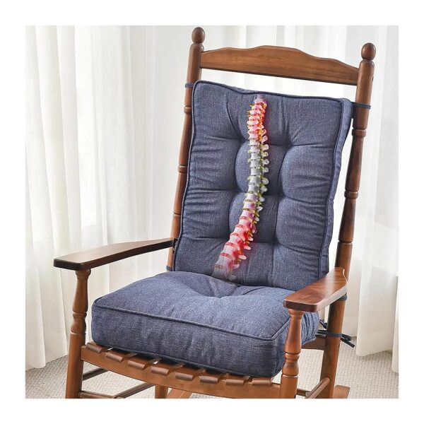 2-Piece Seat and Back Rocking Chair Cushion Set with FadeShield Water Resistant Fabric