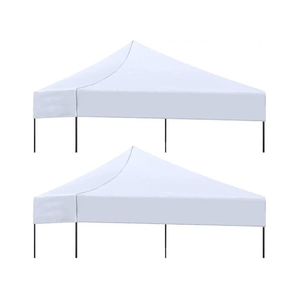 2-Piece White Canopy Top Replacement Cover Waterproof for Outdoor Tents 10x10 Size