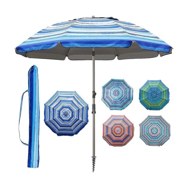 2ft Beach Umbrella with Compact Carry Bag and Sand Anchor for Easy Storage