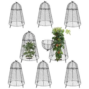 2-in-1 Garden Cloches, Chicken Wire Protectors for Seedling Stage and Mature Plants