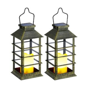 2pack Solar Powered Bronze Lanterns -