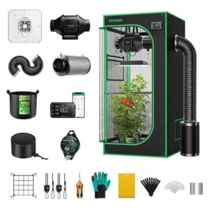 2x2 Grow Tent Kit with Fully Automated LED Grow Light, Ventilation, and Climate Control