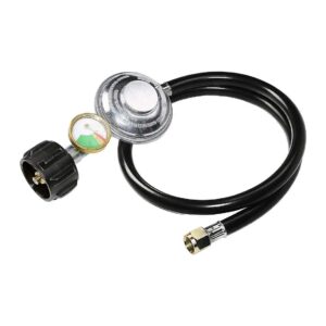 3 Feet Propane Regulator Hose with Gauge for Gas Grills and Fire Pits Replacement Parts