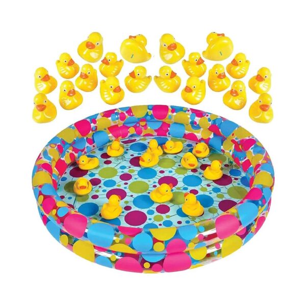 3 Game for Kids and Preschoolers with Inflatable Duck Pond Pool and Numbered Ducks