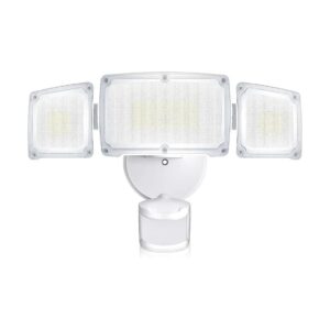 3 Head LED Security Light with Motion Sensor, Adjustable Arm, and Dusk to Dawn Function