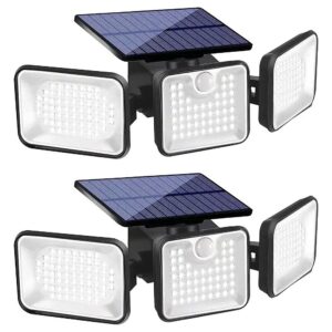 3 Head Solar Power Motion Sensor Light for Wide Angle Flood Lighting