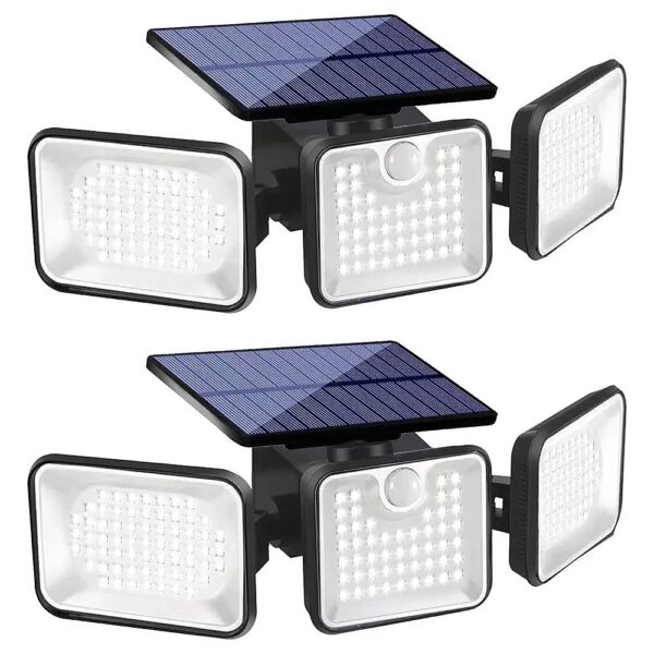 3 Head Solar Power Motion Sensor Light for Wide Angle Flood Lighting