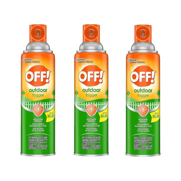 3 Pack Unscented Outdoor Bug Fogger Spray for Patio and Yard Protection